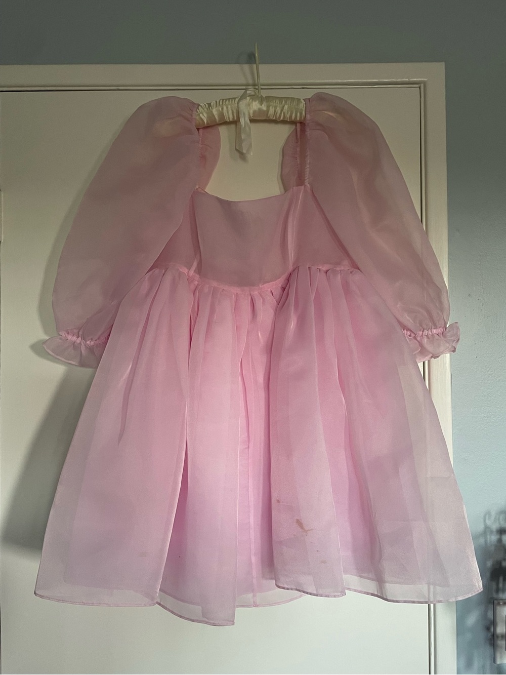 Selkie Pink Mini Puff Dress